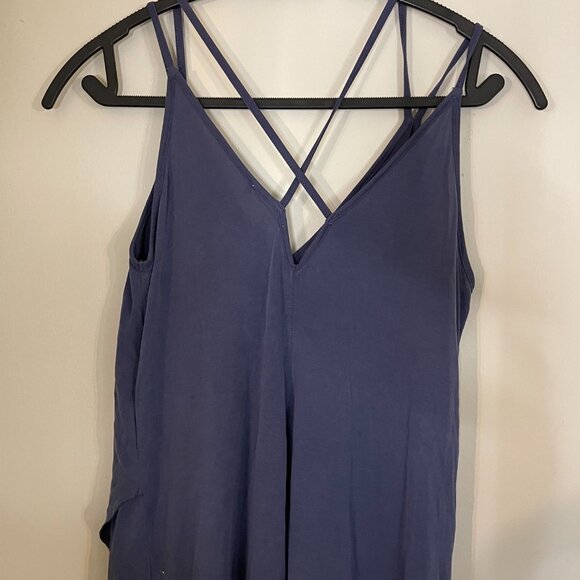 Lush XS Blue Summer Wrap Dress – Crisscross Back, High-Low Hem - Picture 9 of 11